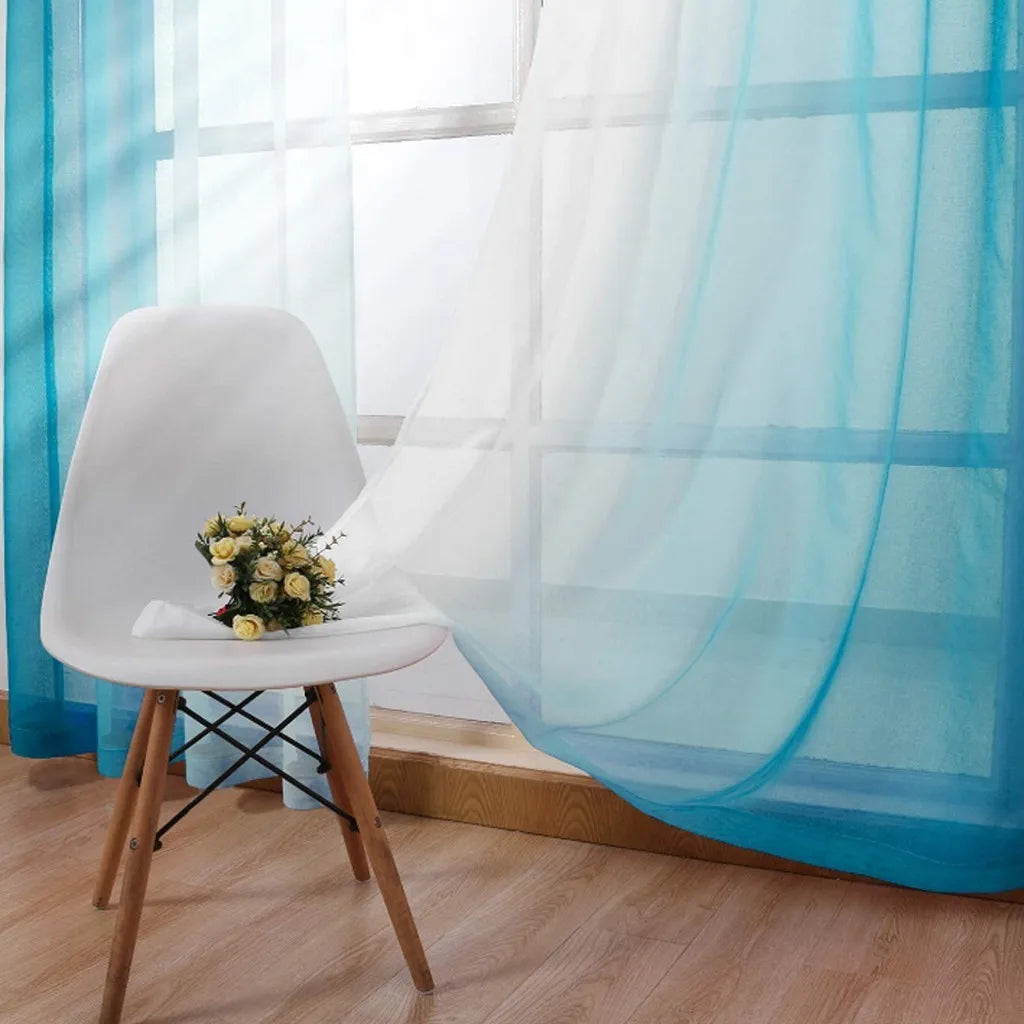 Modern Gradient Color Curtain Tulle Decorative Sheer Curtains IN USA.