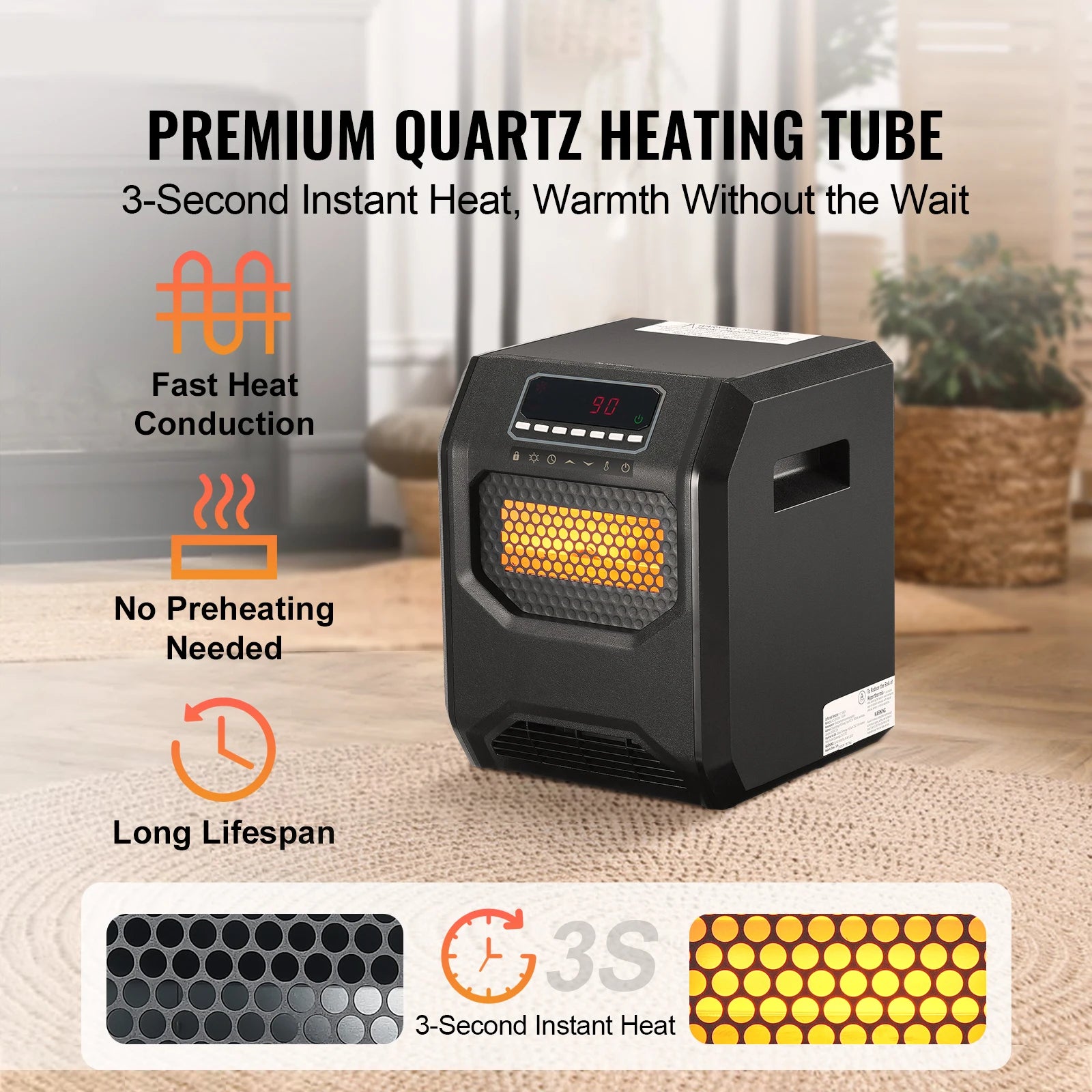 Infrared Heater Remote Control Electric Space Heater in USA.