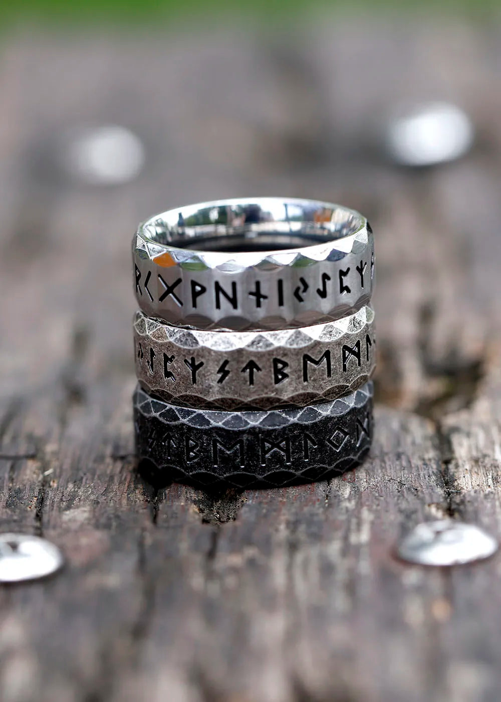 NEW Men's stainless-steel rings retro Odin Viking rune in USA