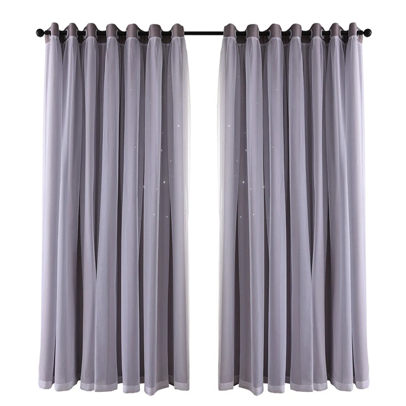 Blue Pink Blackout Kids Curtains for Bedroom Star Curtains in USA