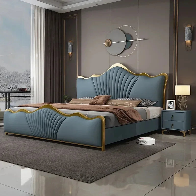 Queen Double Bed Modern Frame Double Bed Boys Sleeping