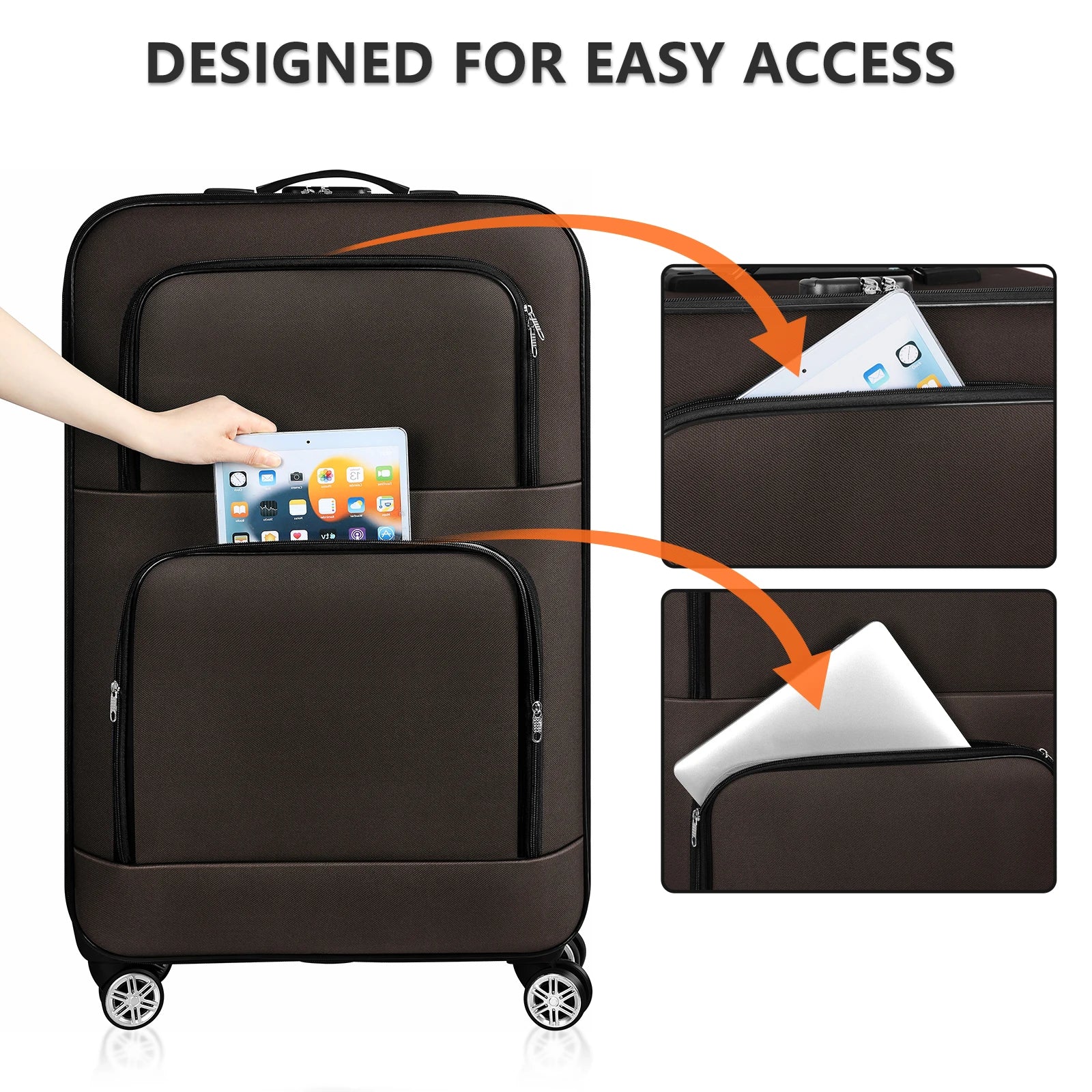 lightweight luggage rotating wheels Oxford fabric suitcase in USA