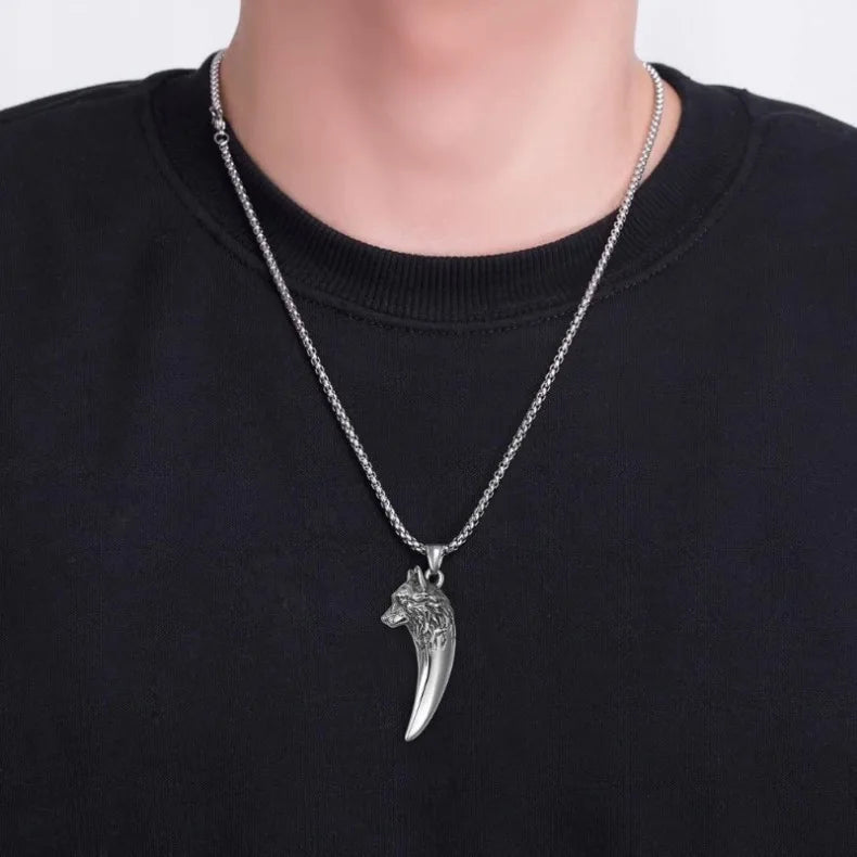 Men's Wolf Tooth Necklace Punk Rock Wolf Tooth Necklaces in USA