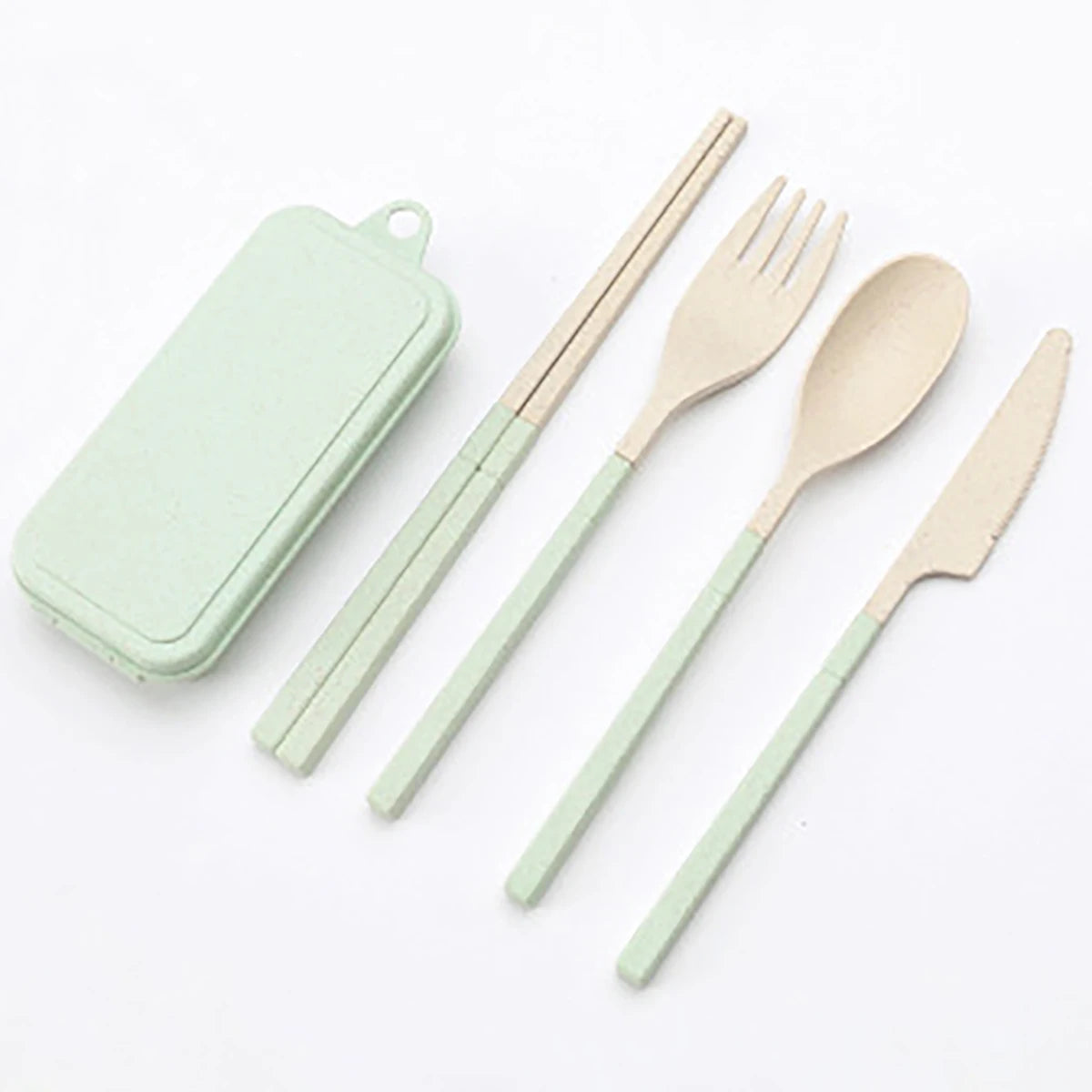 Wheat Straw Portable Tableware Knife Fork Spoon Chopsticks in USA.