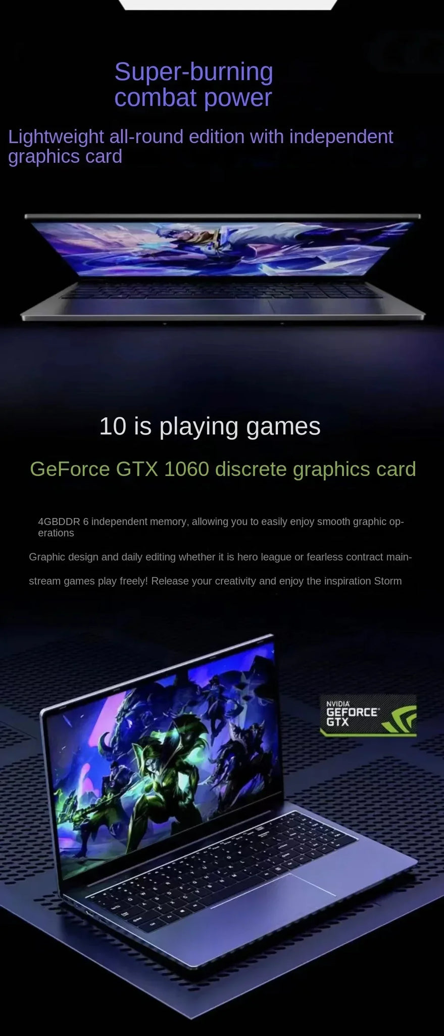 2024 NVIDIA GeForce GTX 1060 4G Max 32GB Laptops Windows 10 11 Pro Com