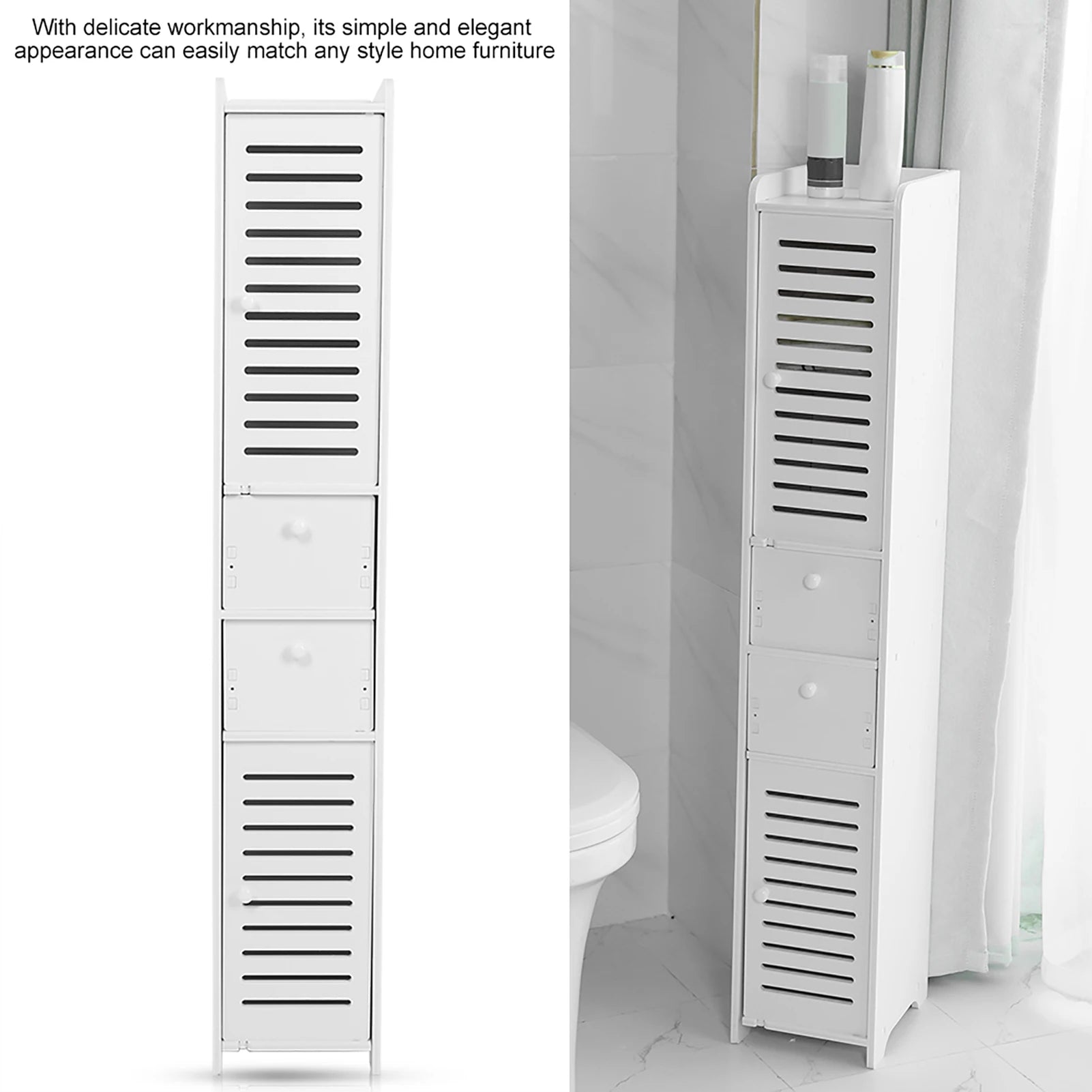 Wood Plastic Board Corner Cabinet Bathroom Fashionable Storage