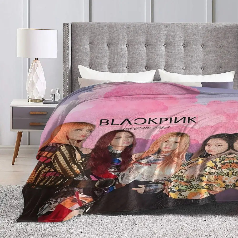 Music Idol Black-Pinks Girl Blankets Flannel All Season in USA