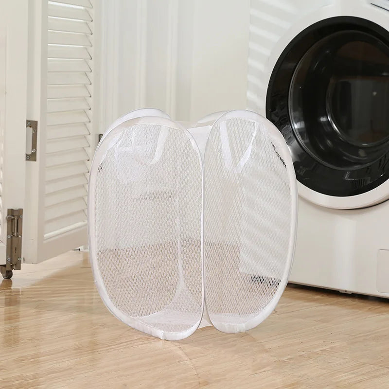 Pop-up Mesh Laundry Basket Portable Clothes Hamper in USA