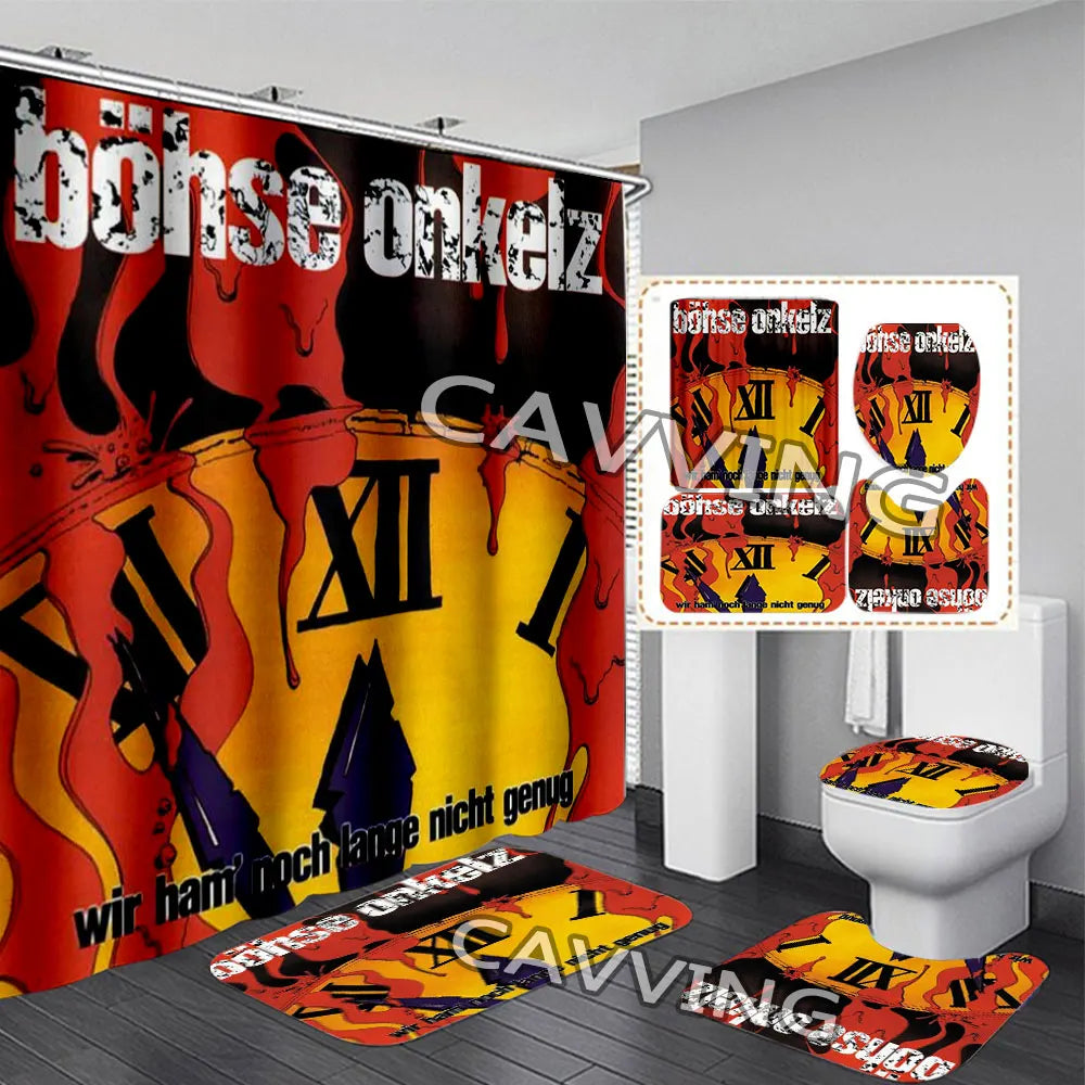 ROCK BAND 3D Shower Curtain Waterproof Bathroom Curtain in USA.