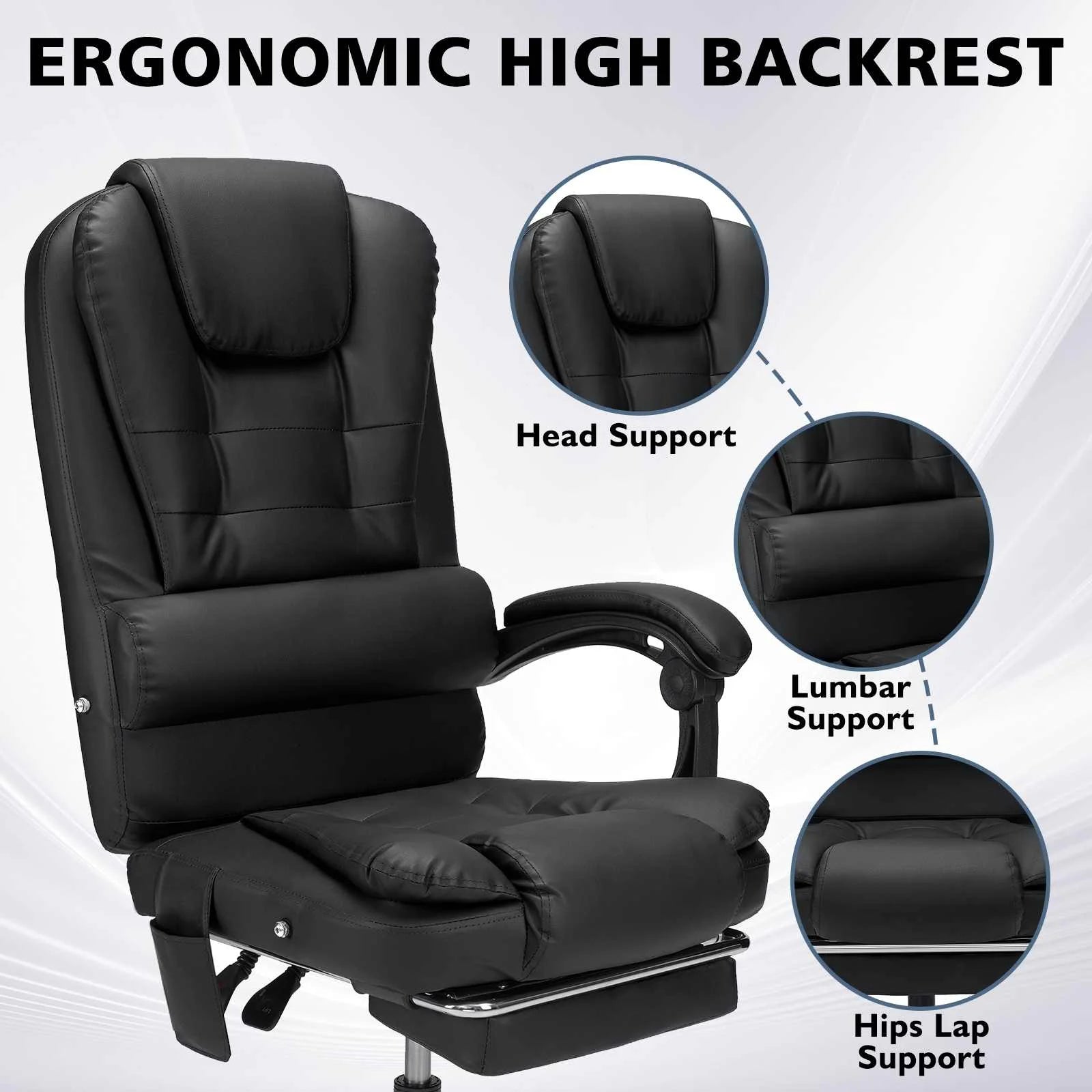 Executive Office Chair Massage High Back Leather Office Chair in USA.