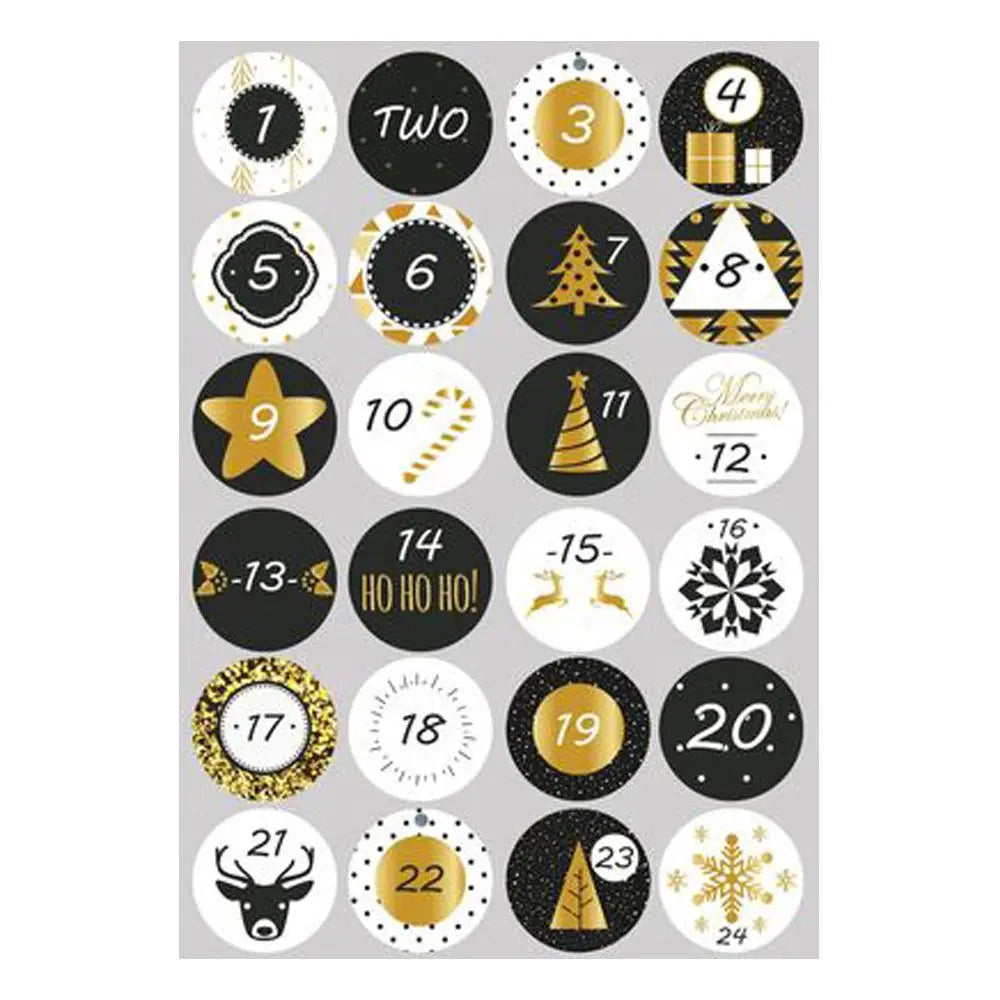 Christmas Gift Stickers Advent Calendar Number Paper