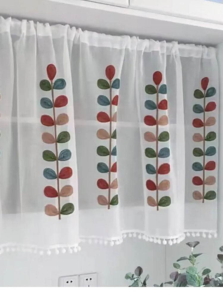 Cotton Fashion Daisy Short Curtains Road Pocket Shade in USA