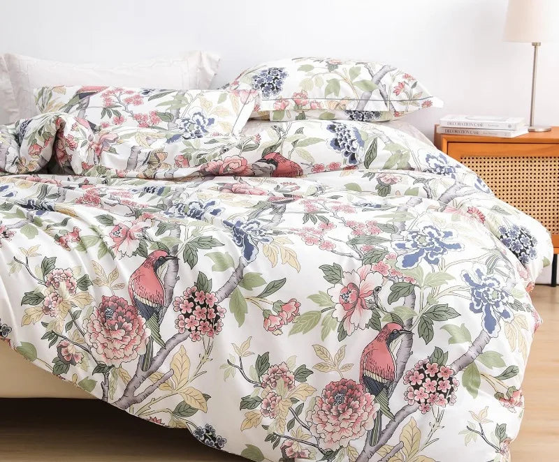 Duvet Cover, Thread Count Cotton Printed Luxury Floral Comforter