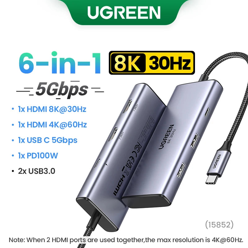 UGREEN USB HUB Type HDMI Ethernet MacBook iPad IN USA.