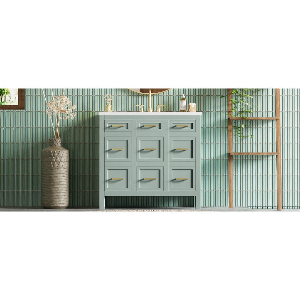 Bathroom Vanity Cabinet with Resin Integrated Sink in USA.