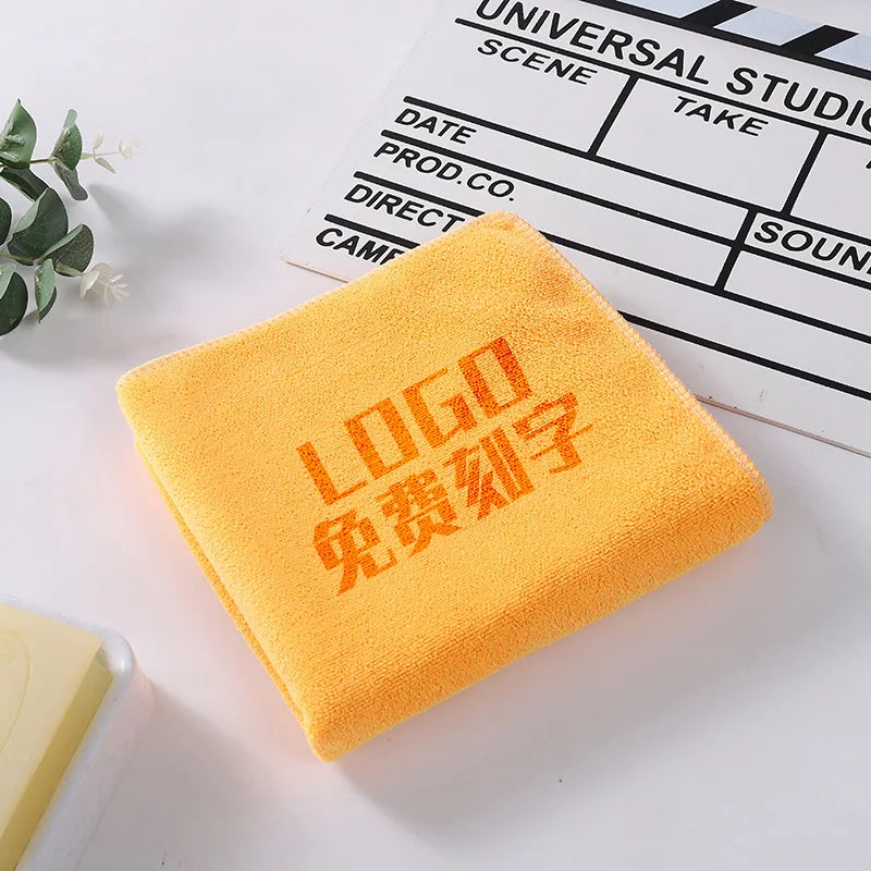 Custom LOGO Towel Free Laser Embossing Lettering Microfiber