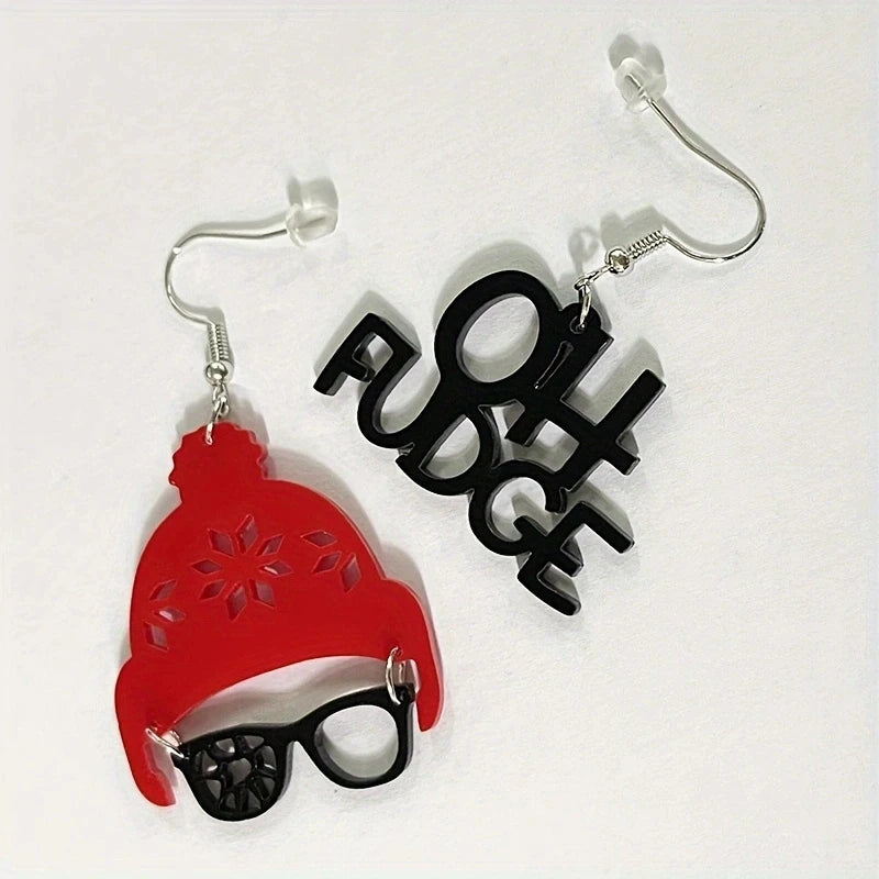 Vintage Oh Fudge Asymmetric Earrings Creative Acrylic in USA