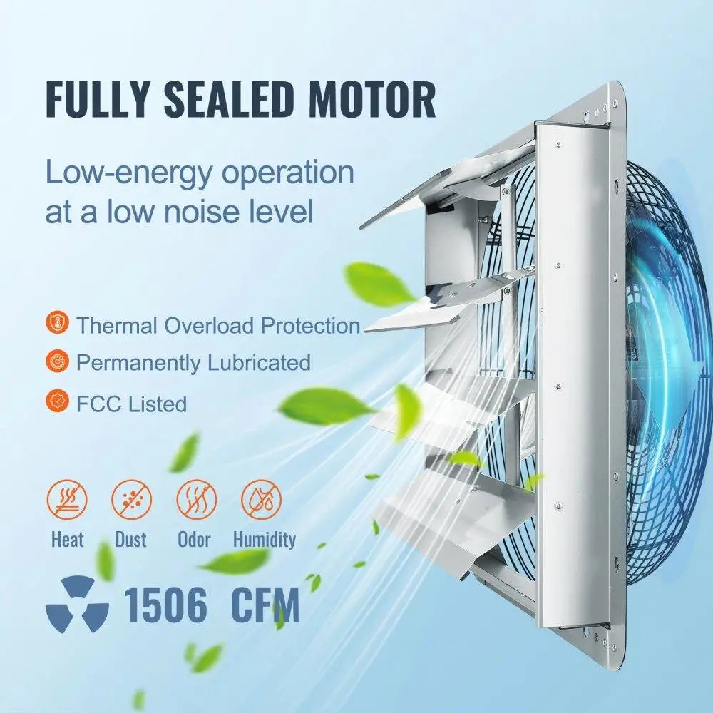 Aluminum Shutter Exhaust Fan Wall-Mount Ventilator in USA.