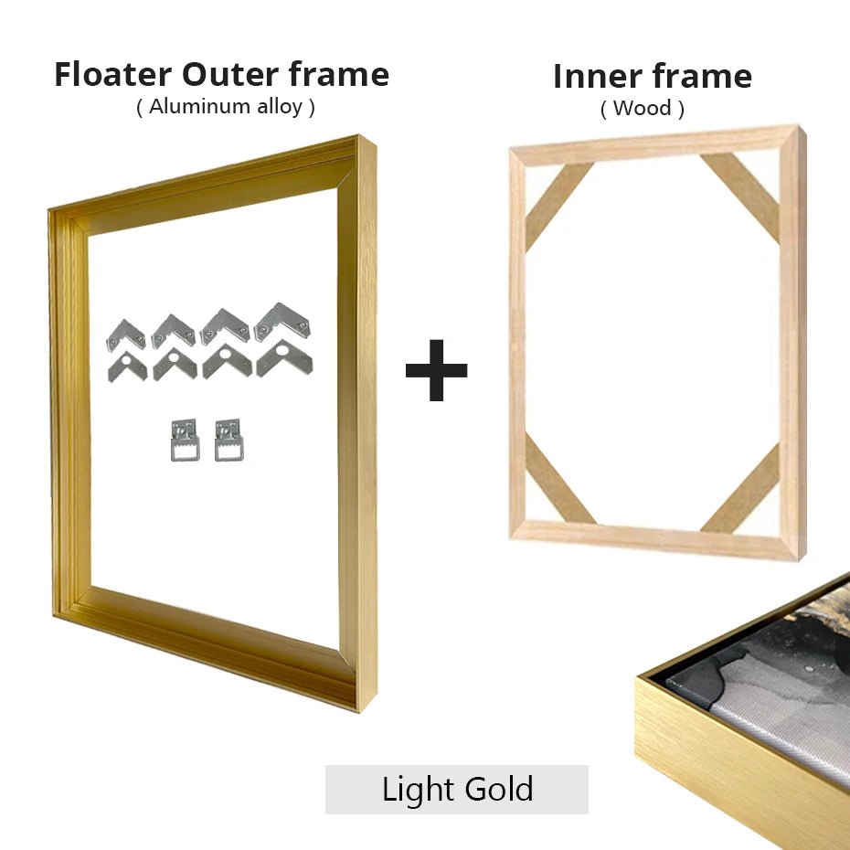 Canvas Floater Frame DIY Kit Metal Gold Large IN USA.