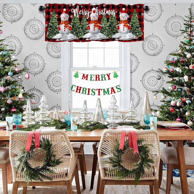 Christmas Window Curtain Christmas Valance Decoration Bedroom in USA