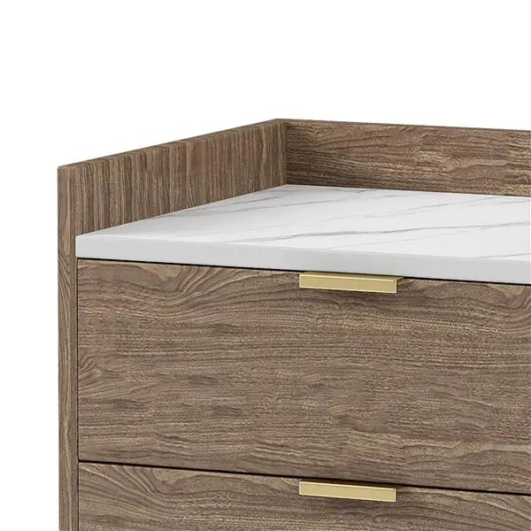 Wooden Nightstand Drawers Worktop, Bedside Table IN USA.