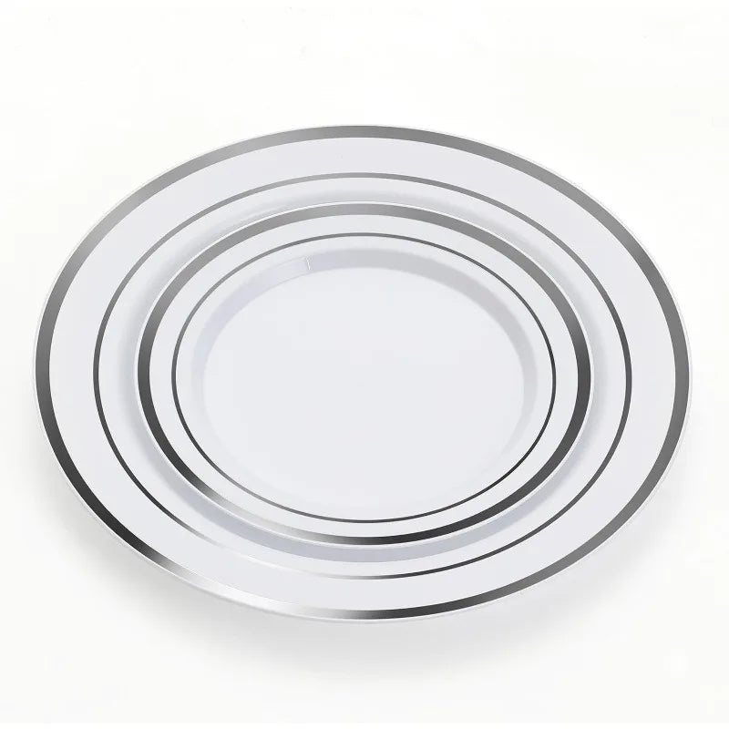 Plastic Dinnerware Set 100 Guests, Disposable Plastic Plate