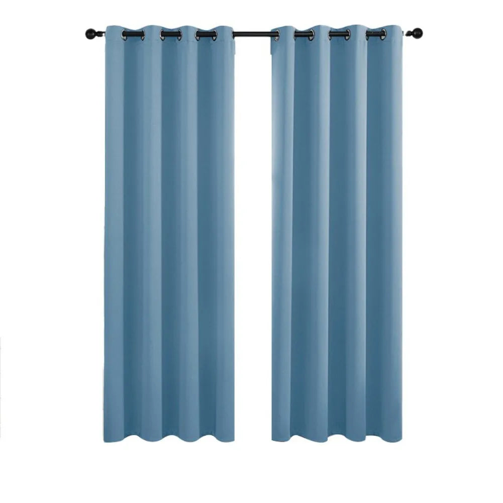 Thickened Blackout Curtains A Pair Push Pull Rings in USA