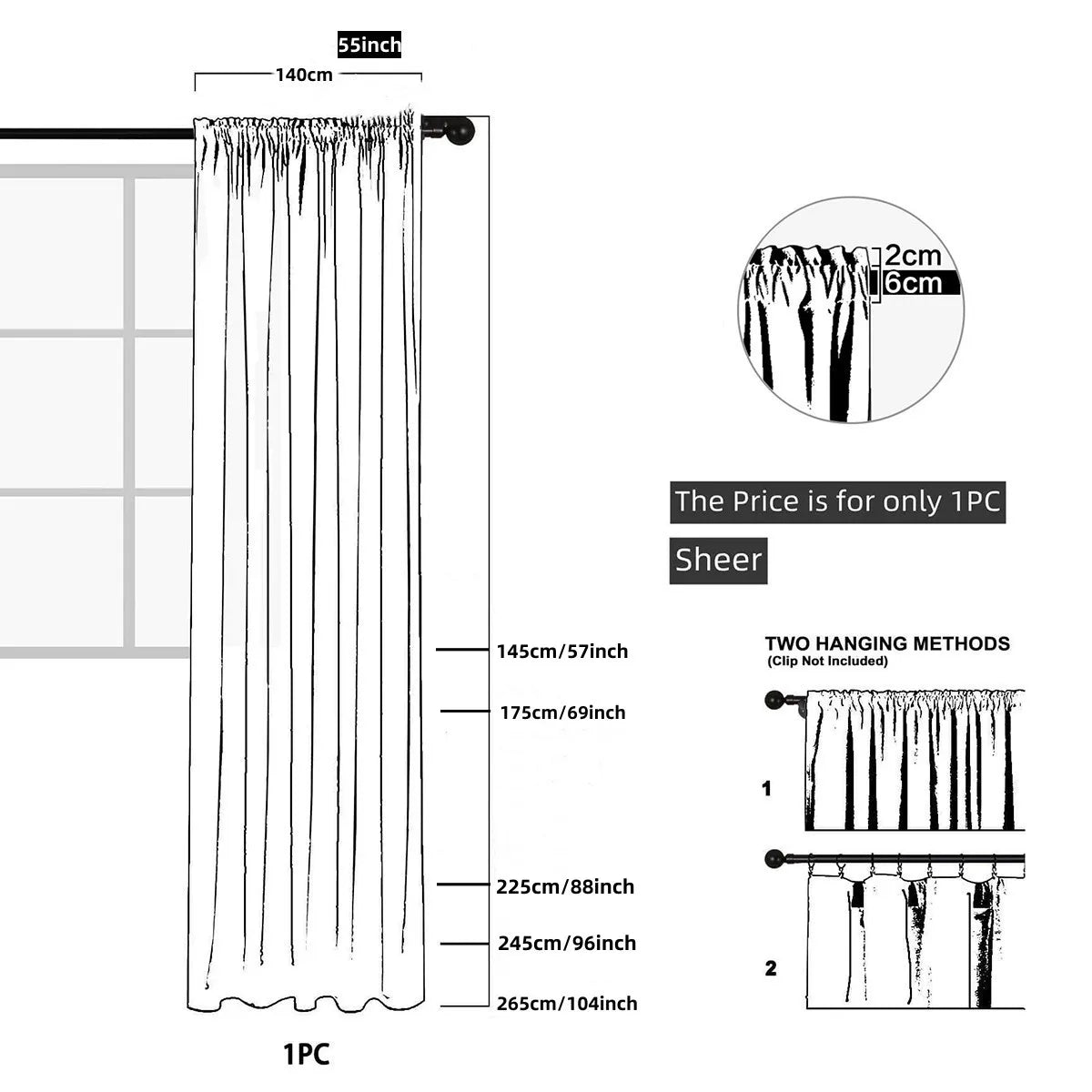 Romantic White Pom Pom Sheer Curtain for the Living Room in USA