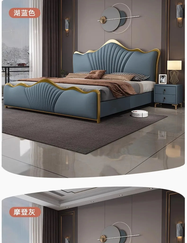 Queen Double Bed Modern Frame Double Bed Boys Sleeping