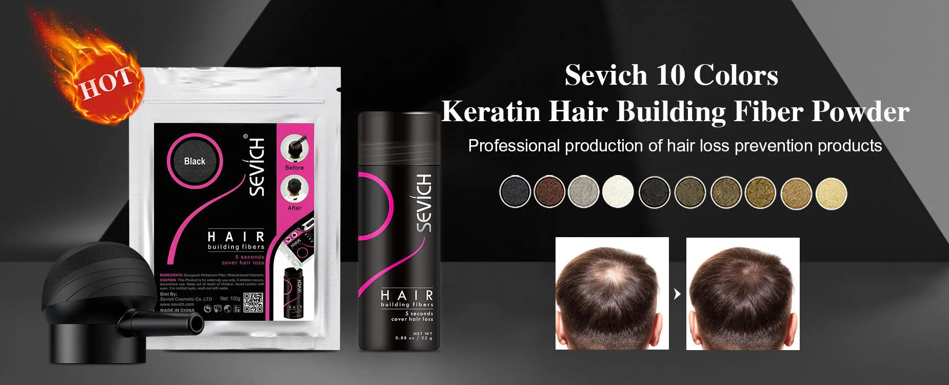 Hair Fiber Powder+Hair Styling Spray+Nozzle Applicator in USA