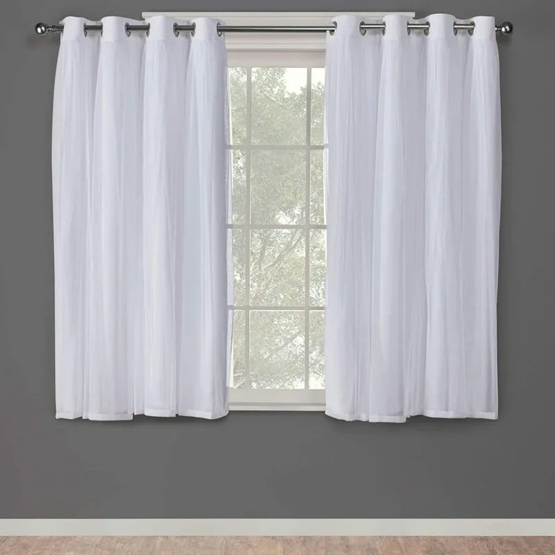 Layered Solid Room Darkening Blackout and Sheer Grommet in USA