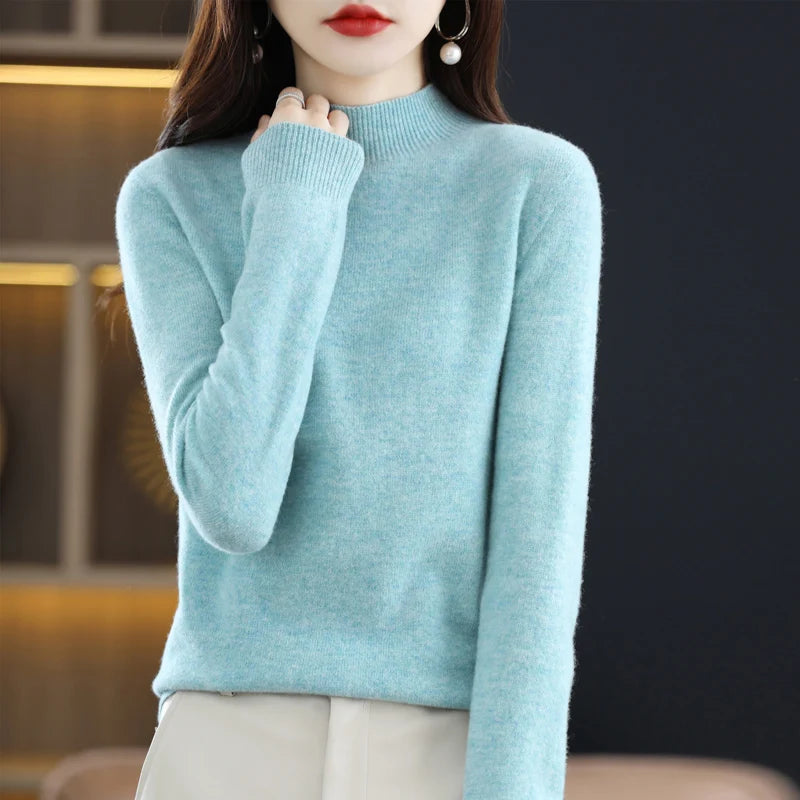 Pure Wool Half-neck Pullover In Autumn And Winter New Cashmere in USA