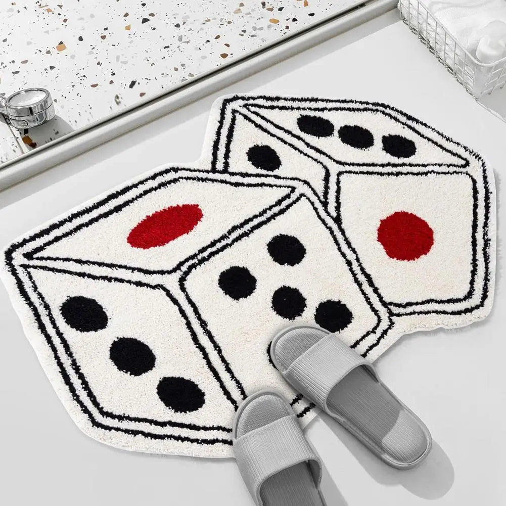 Floor Mat Dice Pattern Imitation Cashmere Kitchen Rug in USA.