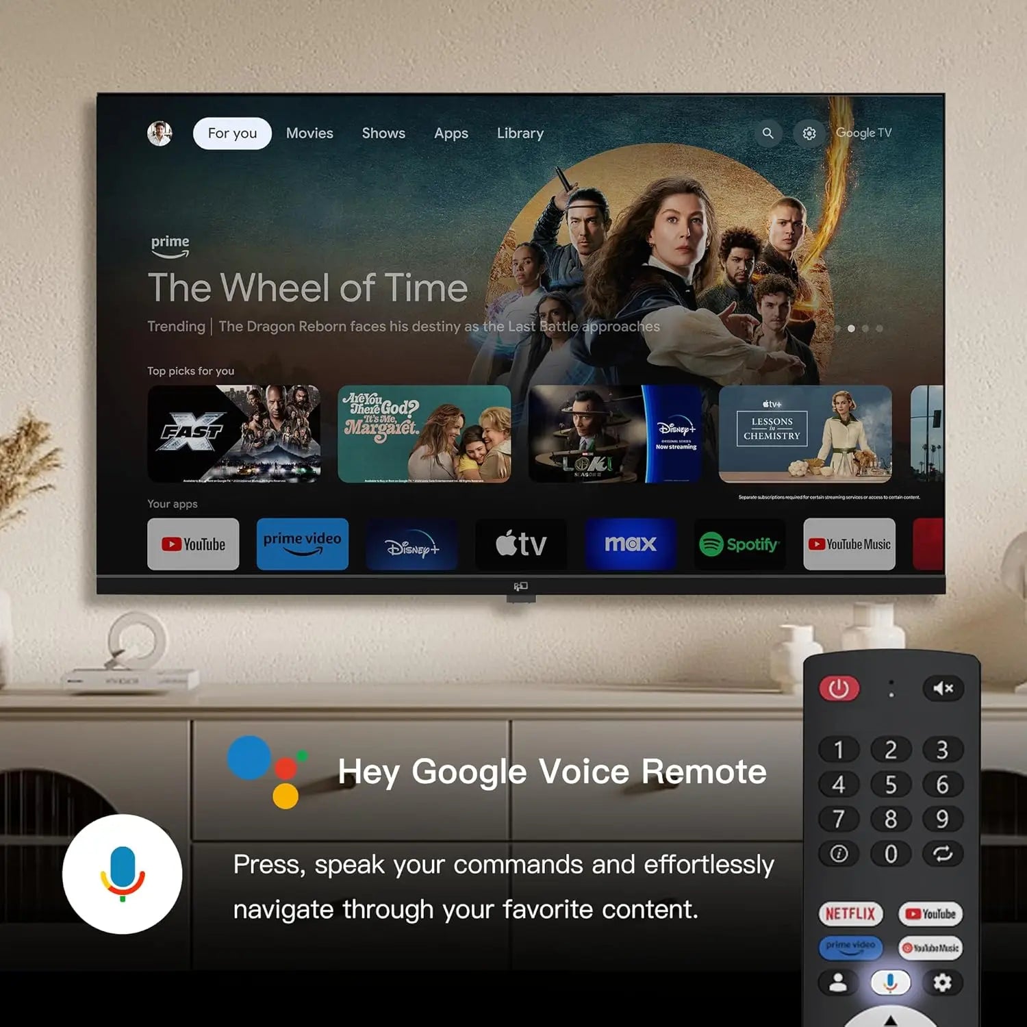 Smart TV Google TV HD Google Play Google Cast Built in USA.