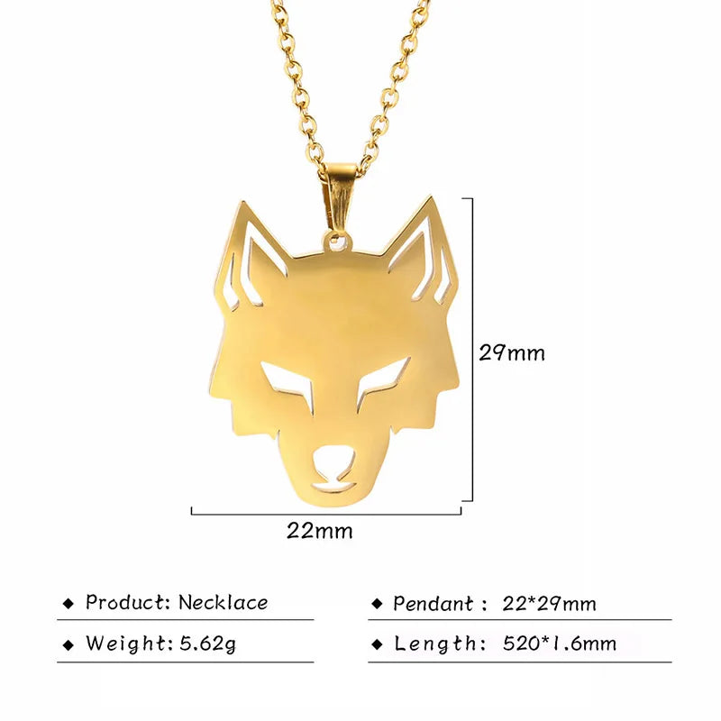 Unift Black Color Wolf Pendant Necklace Men Boy Stainless in USA