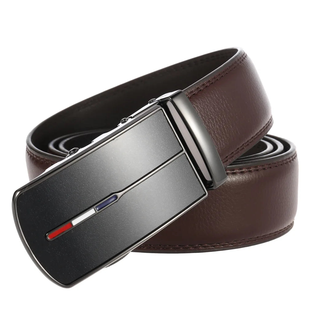 Men's Leather Belts Fashion Buckle Cowskin Male Belts in USA