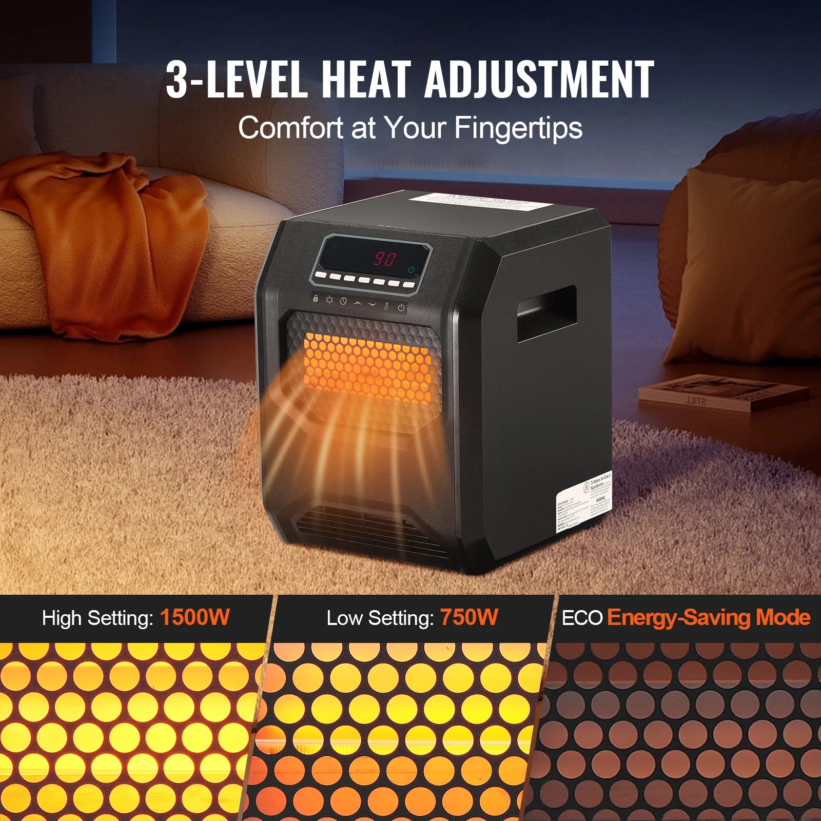 Infrared Heater Remote Control Electric Space Heater in USA.