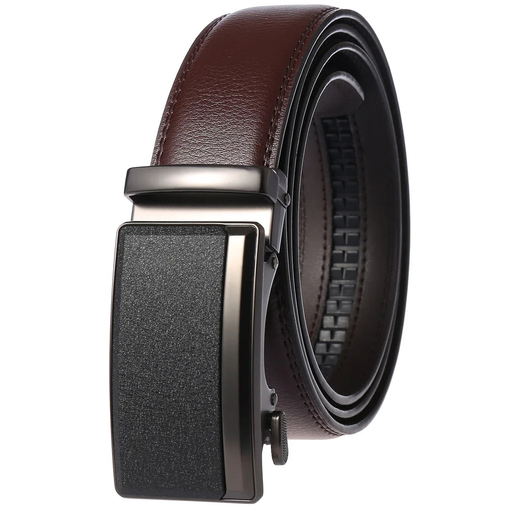 Men's Leather Belts Fashion Buckle Cowskin Male Belts in USA