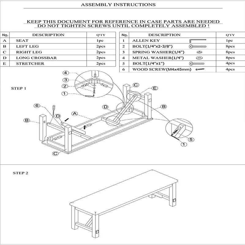 Dining Room Furniture Bench Gray Fabric Cushion Seat IN USA.