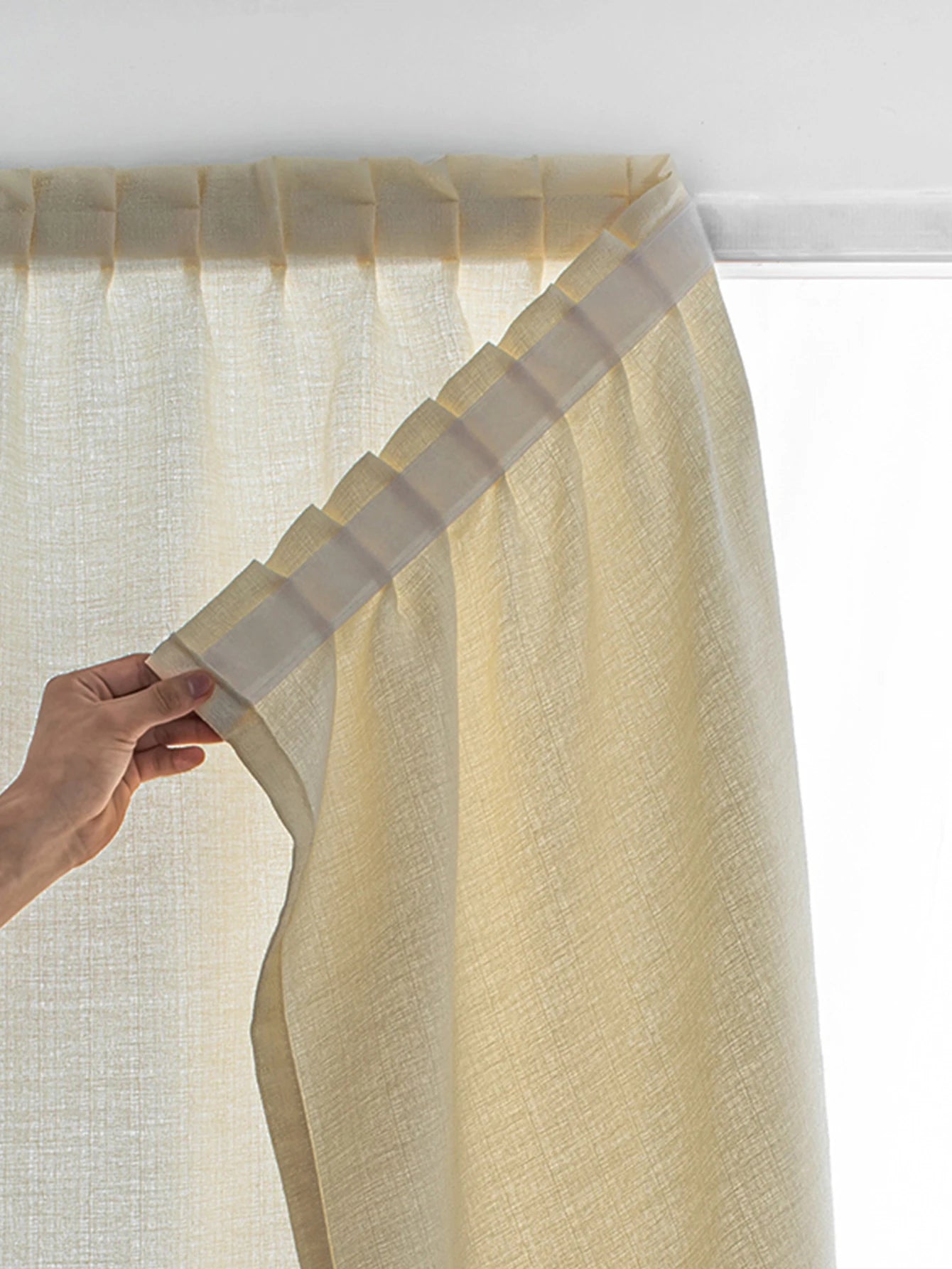 gauze curtain no punching installation balcony white in USA