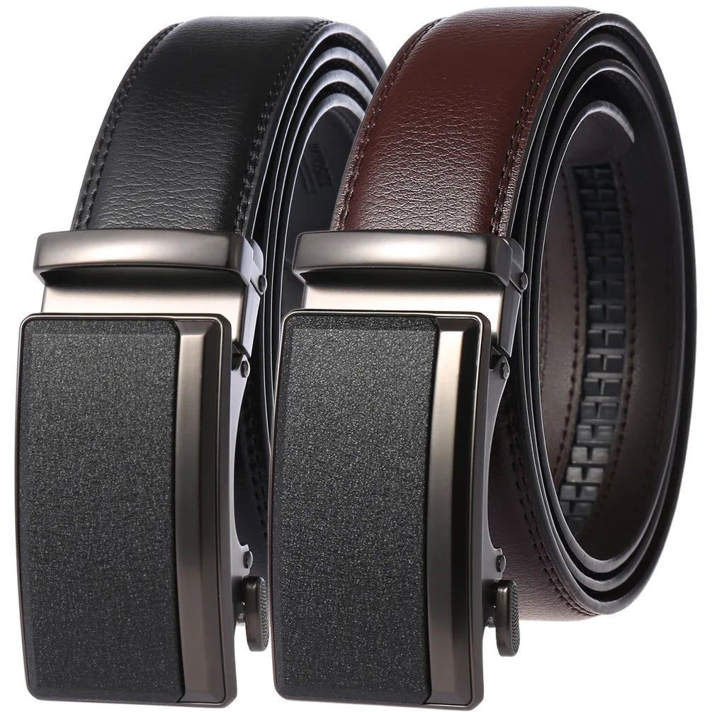 Men's Leather Belts Fashion Buckle Cowskin Male Belts in USA