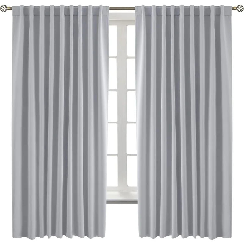 Navy Blue Elegant Blackout Curtains Rod Pocket in USA