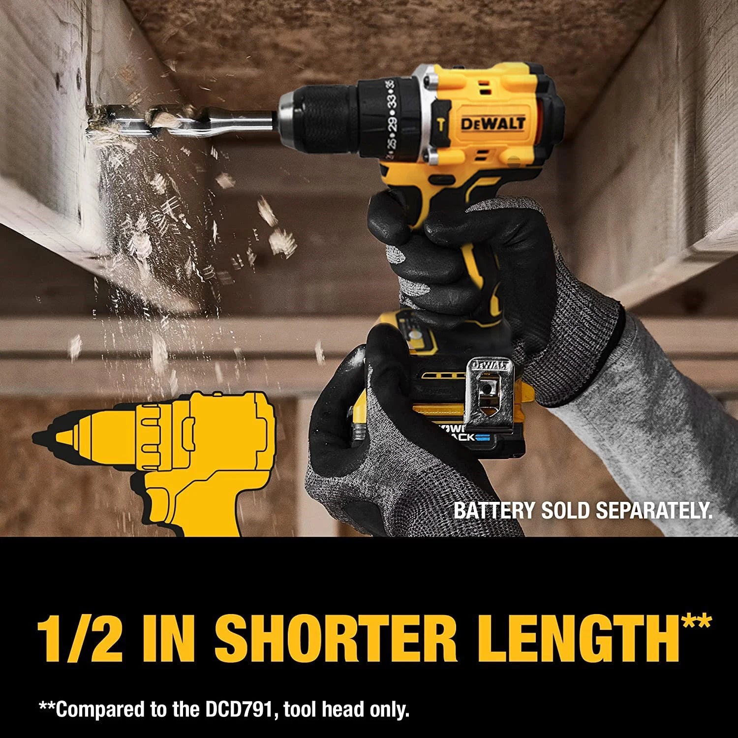 DeWalt DCD800 10MM Electric Drill Brushless Cordless Screwdriver Compa