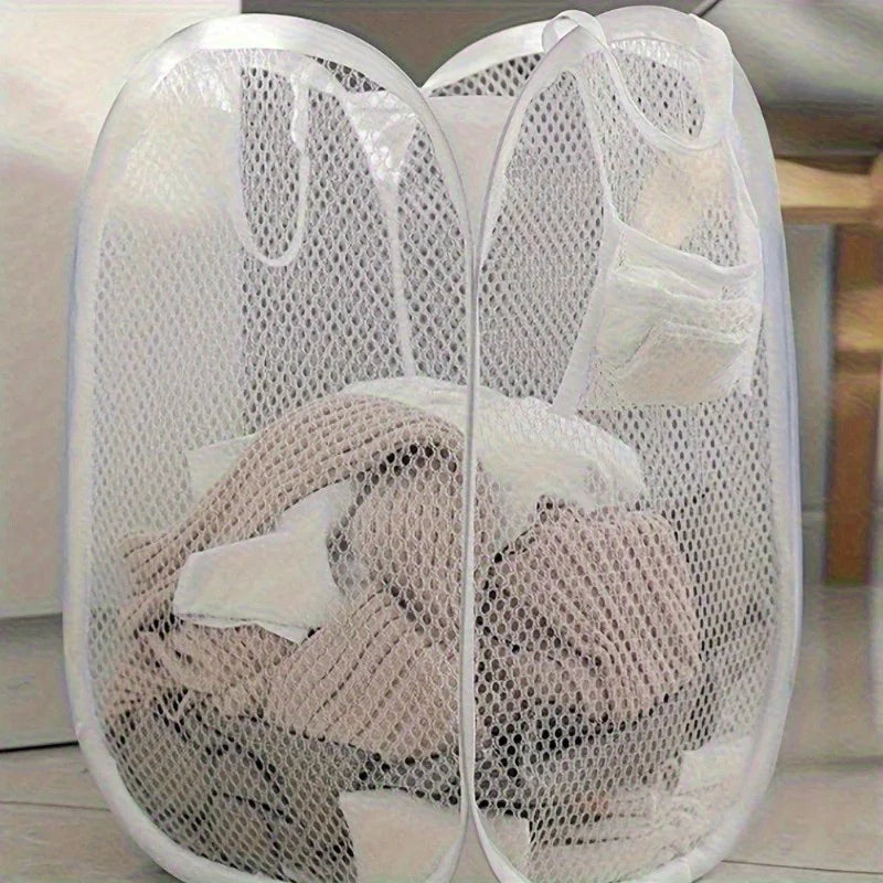 Pop-up Mesh Laundry Basket Portable Clothes Hamper in USA