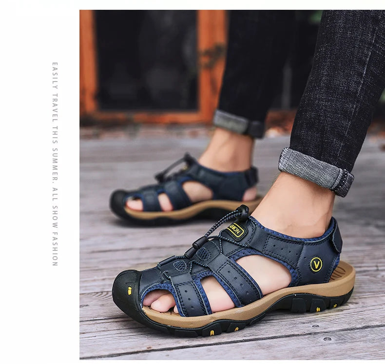 Summer Men Sandals Leather Mens Casual Shoes in USA