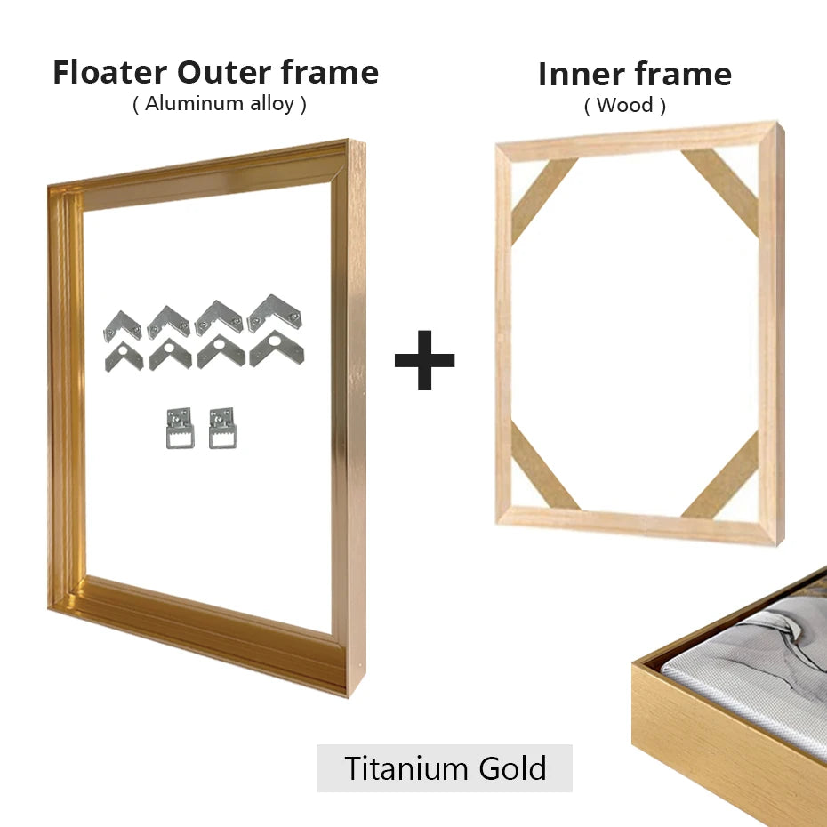 Canvas Floater Frame DIY Kit Metal Gold Large IN USA.