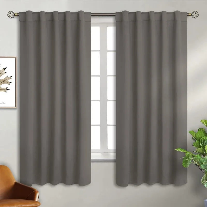 Navy Blue Elegant Blackout Curtains Rod Pocket in USA