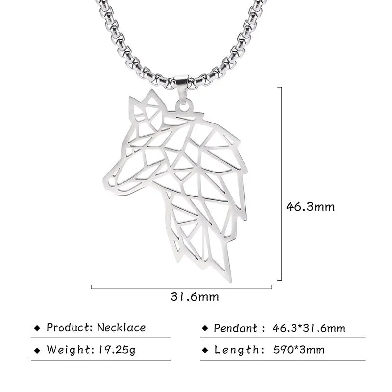 Unift Black Color Wolf Pendant Necklace Men Boy Stainless in USA