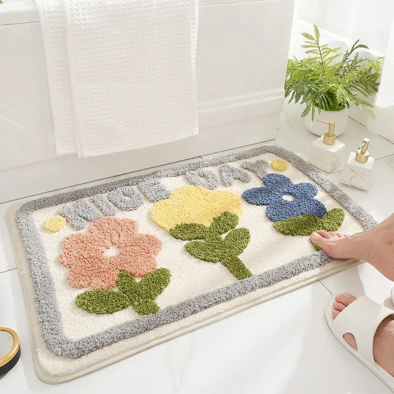 Bathroom Rug Soft Pink Cute Bath Mat Absorbent Microfiber in USA.