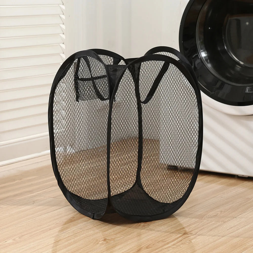 Pop-up Mesh Laundry Basket Portable Clothes Hamper in USA